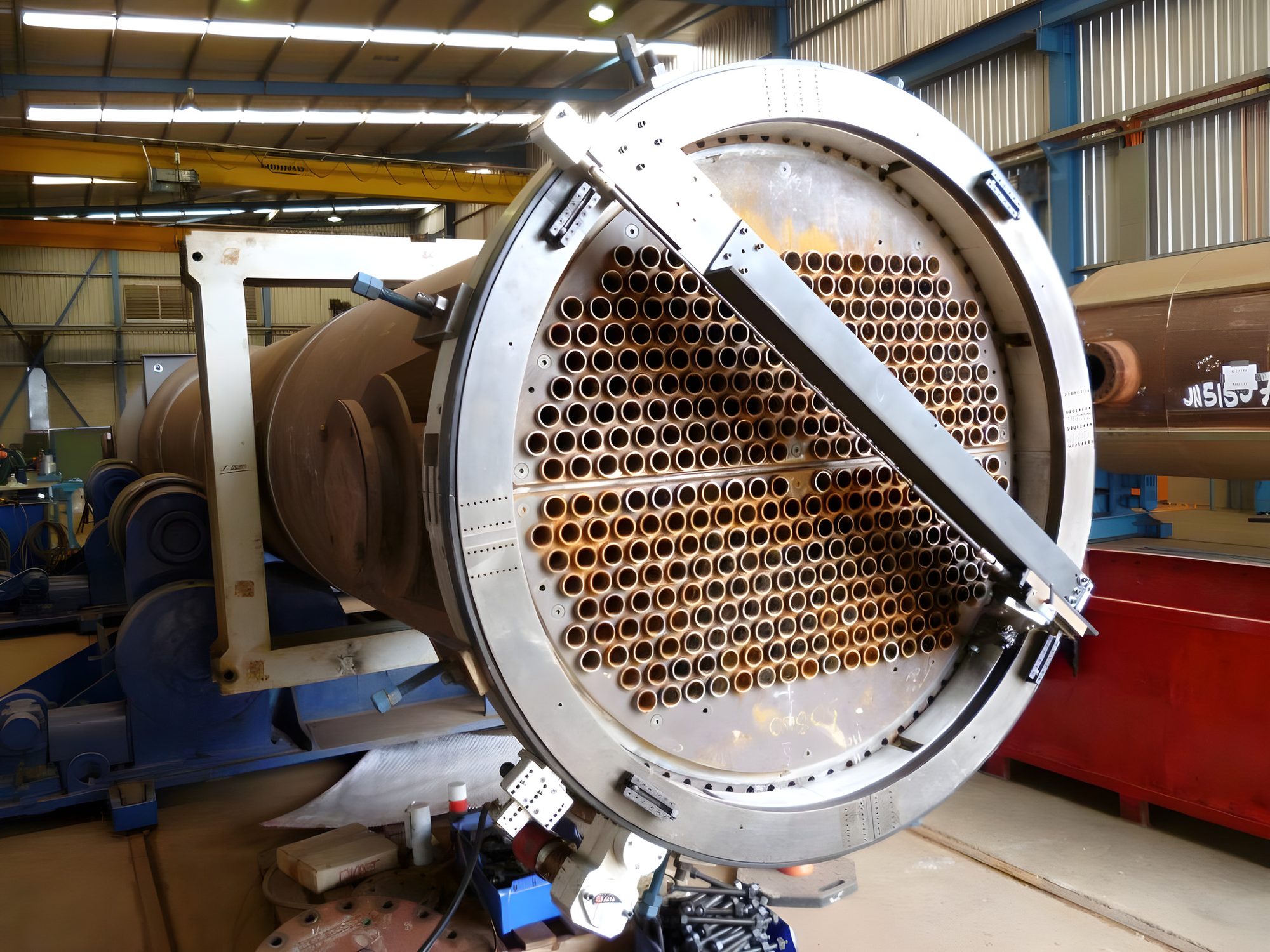 Heat exchanger tube sheet ready for tube expanding